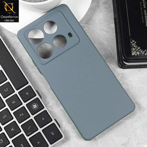Infinix Note 40 Cover - Steel Gray -  Matte Shockproof Sillica Gel Soft Case