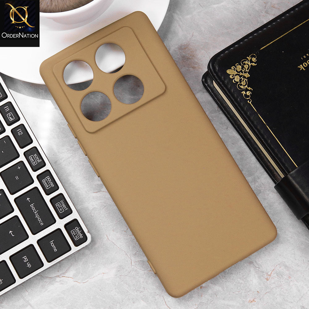 Infinix Note 40 Pro Plus Cover - Light Brown - Matte Shockproof Sillica Gel Soft Case