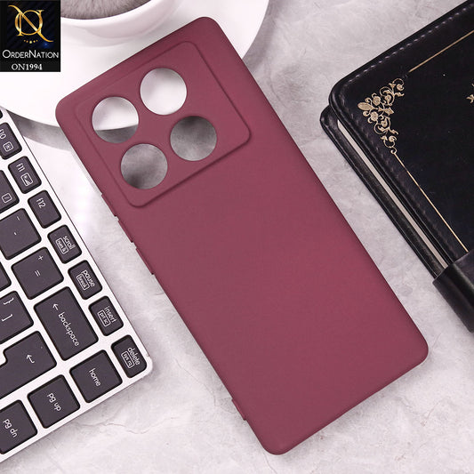 Infinix Note 40 Pro Plus Cover - Maroon - Matte Shockproof Sillica Gel Soft Case