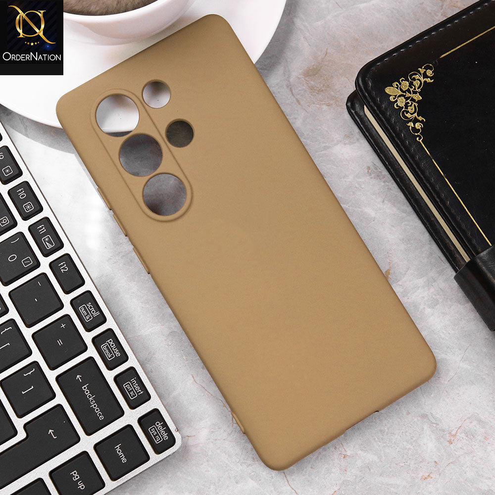 itel S25 Ultra Cover - Light Brown - Matte Shockproof Sillica Gel Soft Case