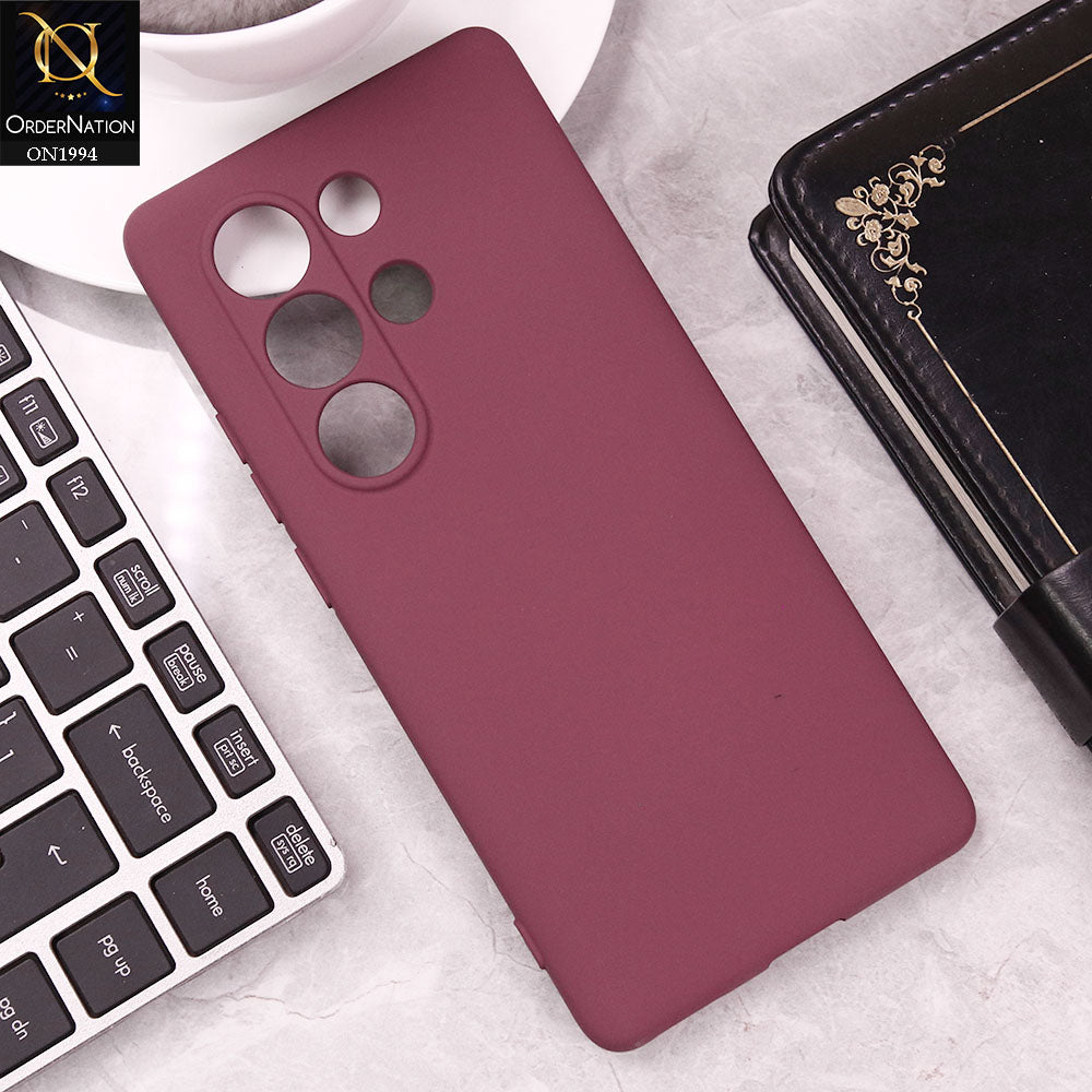 itel S25 Ultra Cover - Maroon - Matte Shockproof Sillica Gel Soft Case