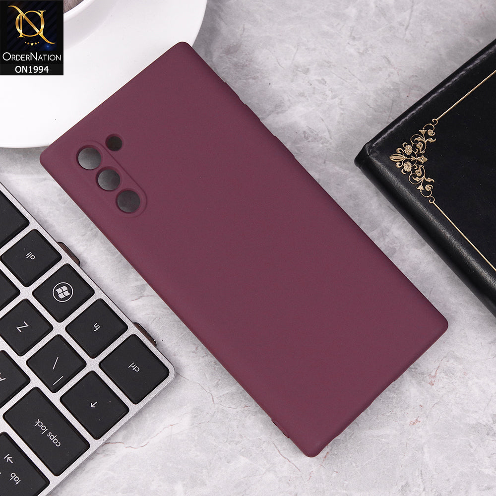 Samsung Galaxy Note 10  Cover - Maroon - Matte Shockproof Sillica Gel Soft Case