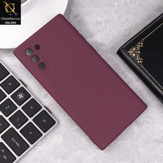 Samsung Galaxy Note 10  Cover - Maroon - Matte Shockproof Sillica Gel Soft Case