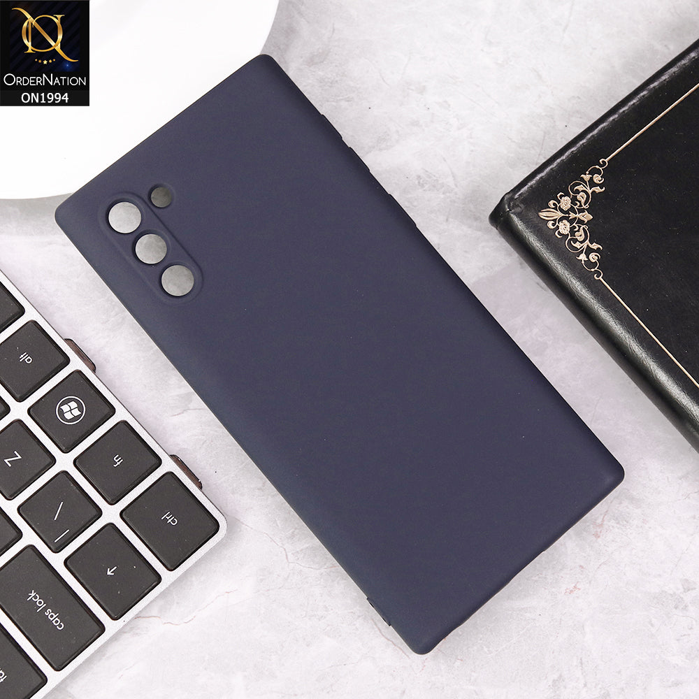 Samsung Galaxy Note 10  Cover - Midnight Blue - Matte Shockproof Sillica Gel Soft Case