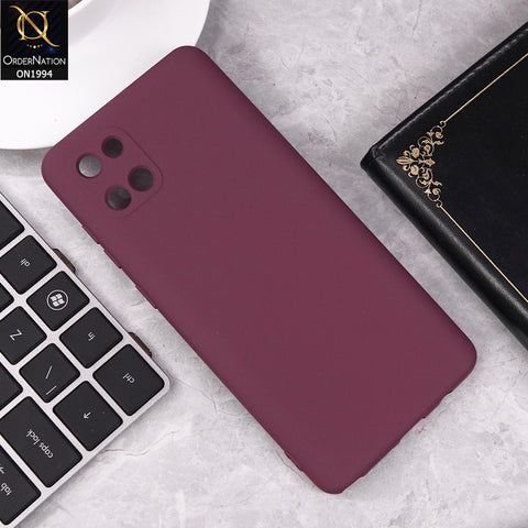 Samsung Galaxy A81  Cover - Maroon - Matte Shockproof Sillica Gel Soft Case