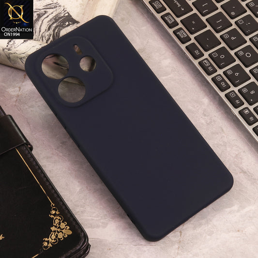 Xiaomi Redmi Note 14 4G  Cover  - Midnight Blue - New Matte Midnight Blue Silicone Case  Soft Touch Slim Back Cover
