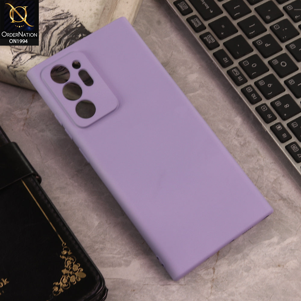 Samsung Galaxy Note 20 Ultra Cover  - Light Purple - New Matte Gray Silicone Case  Soft Touch Slim Back Cover