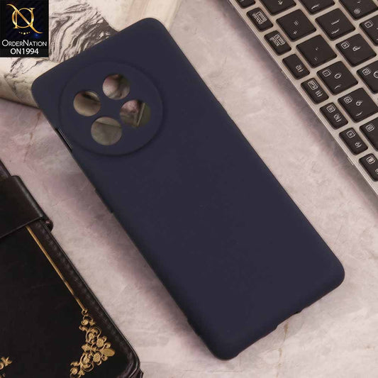 OnePlus Ace 2  Cover  - Midnight Blue - New Matte Midnight Blue Silicone Case  Soft Touch Slim Back Cover