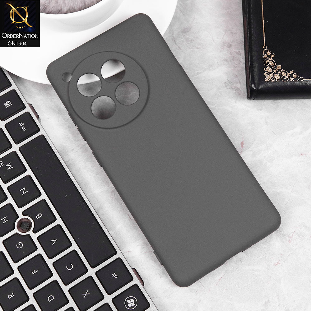 OnePlus 12R Cover - Dark Gray -  Matte Shockproof Sillica Gel Soft Case