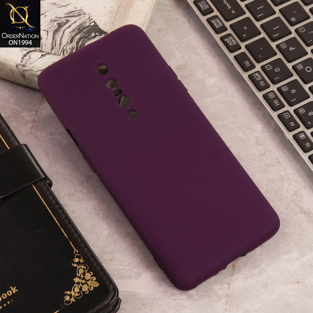 OnePlus 7T Pro  Cover  - Dark Purple - New Matte Gray Silicone Case  Soft Touch Slim Back Cover