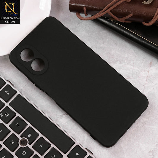 Oppo A38 Cover - Black - Matte Shockproof Sillica Gel Soft Case