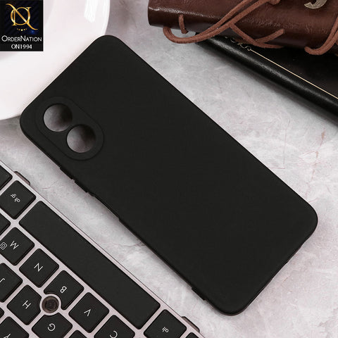 Oppo A38 Cover - Black - Matte Shockproof Sillica Gel Soft Case
