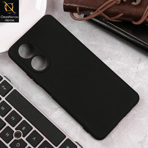 Oppo A58 4G Cover - Black - Matte Shockproof Sillica Gel Soft Case