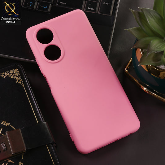 Oppo A58 4G Cover - Pink - New Matte Pink Silicone Case  Soft Touch Slim Back Cover