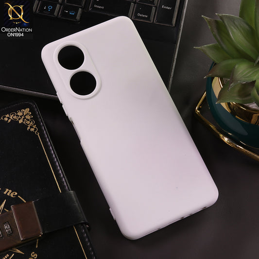 Oppo A58 4G Cover - White - New Matte White Silicone Case  Soft Touch Slim Back Cover