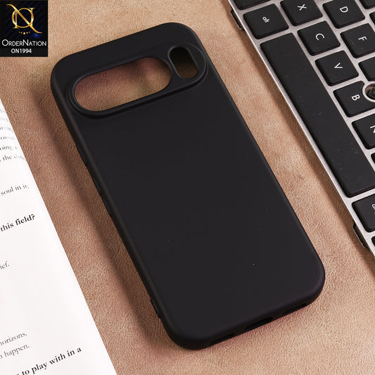 Google Pixel 10 Cover - Black - New Matte Blue Silicone Case  Soft Touch Slim Back Cover