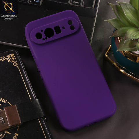 Google Pixel 9 Pro XL Cover - Purple - New Matte Purple Silicone Case  Soft Touch Slim Back Cover