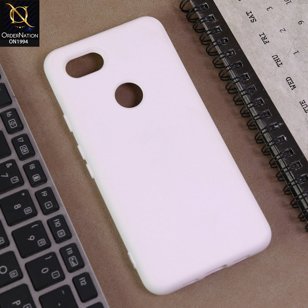 Google Pixel 3a Cover  - White -  Matte Shockproof Sillica Gel Soft Case