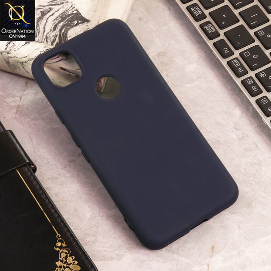 Google Pixel 4a 4G  Cover  - Midnight Blue - New Matte Gray Silicone Case  Soft Touch Slim Back Cover