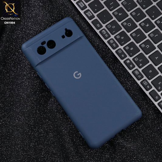 Google Pixel 6 - Blue -  New Matte Blue Silicone Case  Soft Touch Slim Back Cover