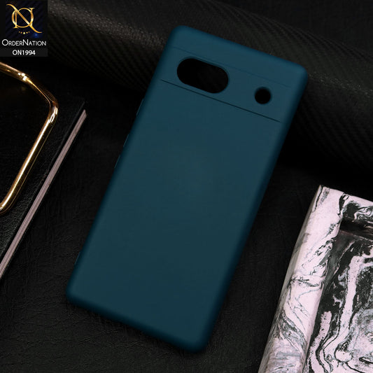 Google Pxel 7a Cover - Blue - Matte Shockproof Sillica Gel Soft Case