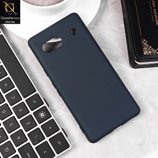 Google Pixel 7A Cover - Midnight Blue -  Matte Shockproof Sillica Gel Soft Case