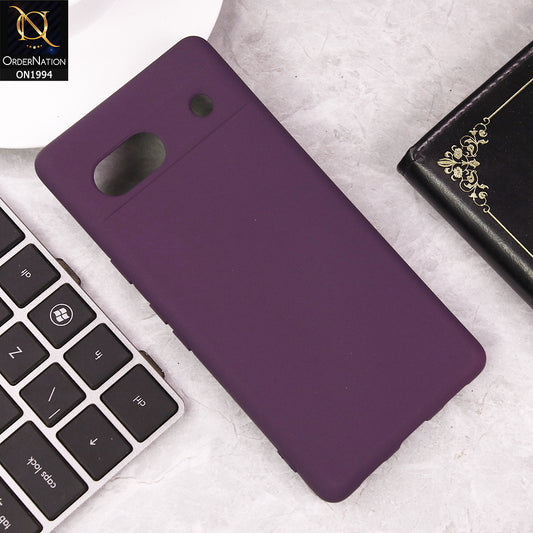 Google Pixel 7A Cover - Purple -  Matte Shockproof Sillica Gel Soft Case