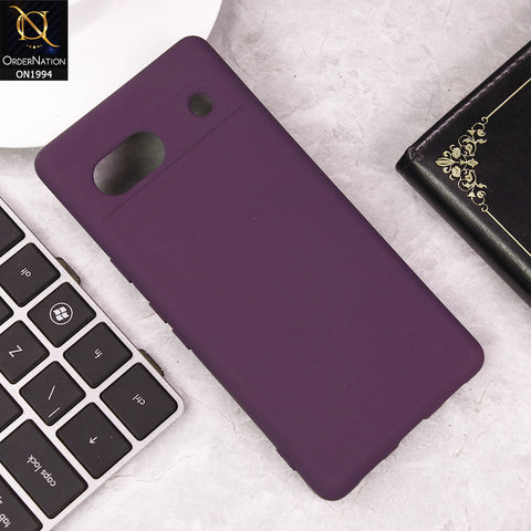 Google Pixel 7A Cover - Purple -  Matte Shockproof Sillica Gel Soft Case
