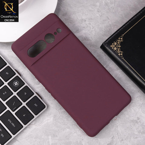 Google Pixel 7 Pro Cover - Maroon - Matte Shockproof Sillica Gel Soft Case