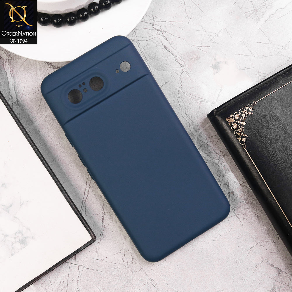 Google Pixel 8 Cover - Blue -  Matte Shockproof Sillica Gel Soft Case