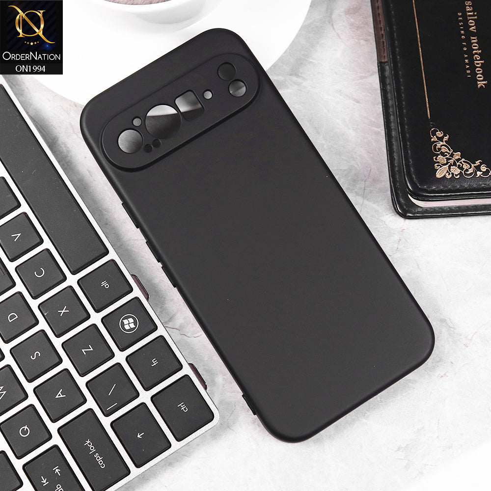 Google Pixel 9 Pro XL Cover - Black -  Matte Shockproof Sillica Gel Soft Case