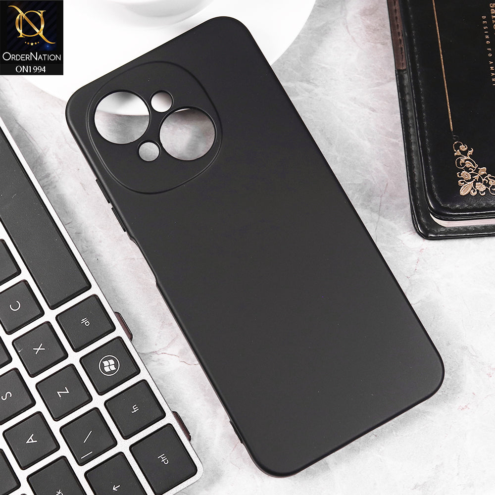 Tecno Spark Go 1 Cover - Black -  Matte Shockproof Sillica Gel Soft Case