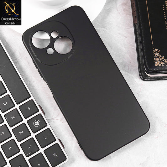 Tecno Spark Go 1 Cover - Black -  Matte Shockproof Sillica Gel Soft Case