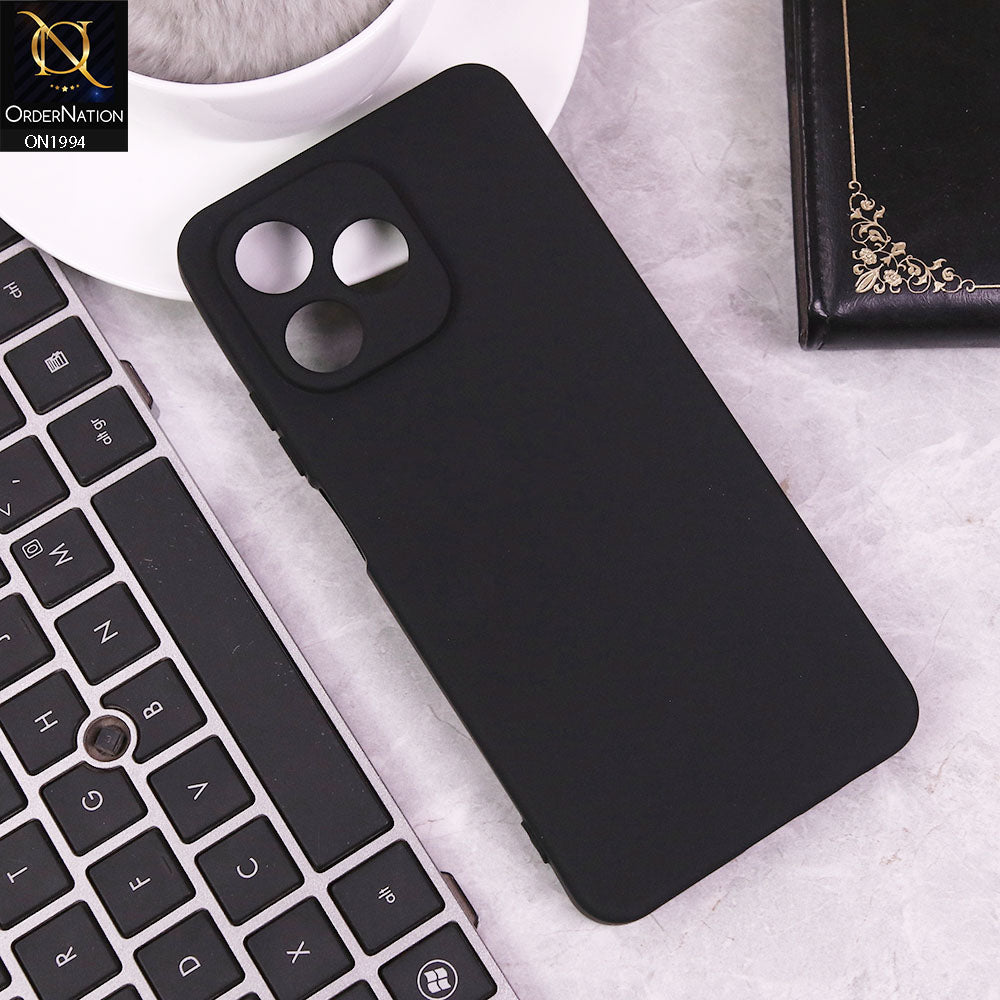 Realme Note 50 Cover - Black -  Matte Shockproof Sillica Gel Soft Case