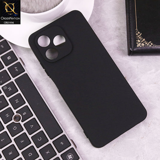Realme Note 50 Cover - Black -  Matte Shockproof Sillica Gel Soft Case