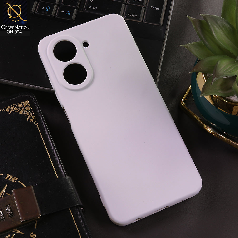 Xiaomi Poco C71 4G Cover - White - New Matte White Silicone Case  Soft Touch Slim Back Cover