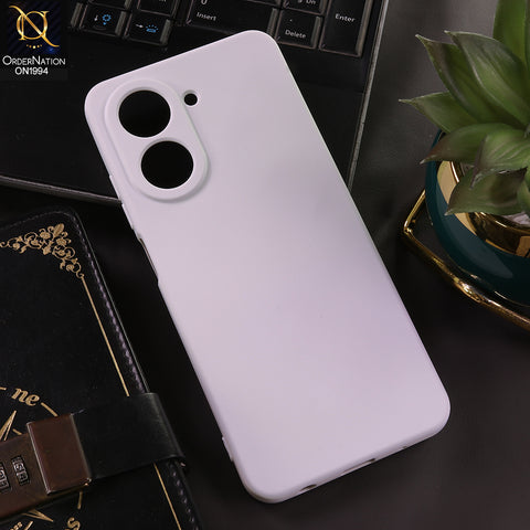 Xiaomi Poco C71 4G Cover - White - New Matte White Silicone Case  Soft Touch Slim Back Cover