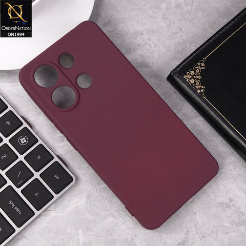 Xiaomi Redmi Note 13  Cover - Maroon - Matte Shockproof Sillica Gel Soft Case