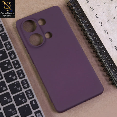Xiaomi Redmi Note 13 Pro 4G Cover  - Dark Magenta -  Matte Shockproof Sillica Gel Soft Case