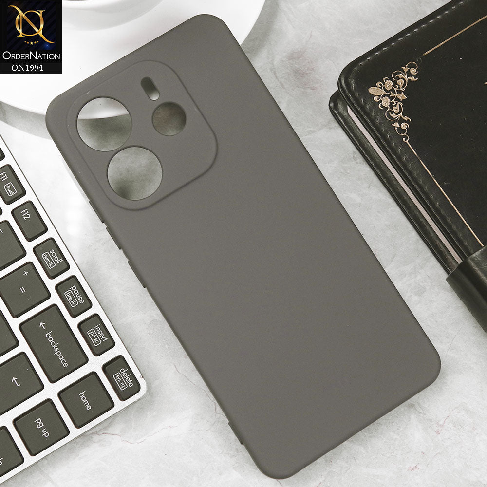 Xiaomi Redmi Note 14 4G Cover - Gray - Matte Shockproof Sillica Gel Soft Case