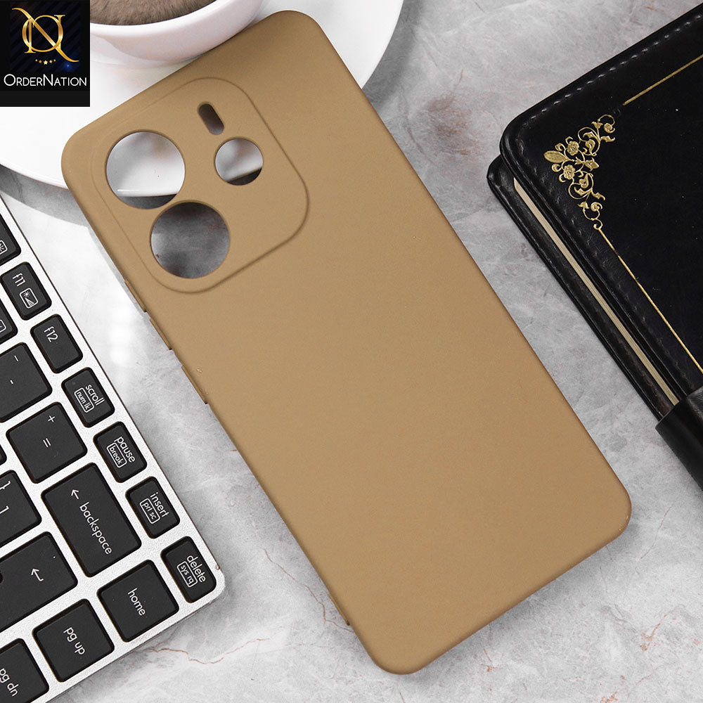 Xiaomi Redmi Note 14 4G Cover - Light Brown - Matte Shockproof Sillica Gel Soft Case