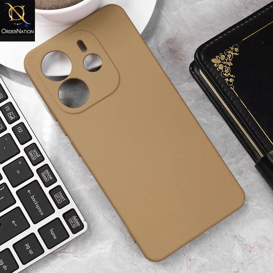 Xiaomi Redmi Note 14 4G Cover - Light Brown - Matte Shockproof Sillica Gel Soft Case