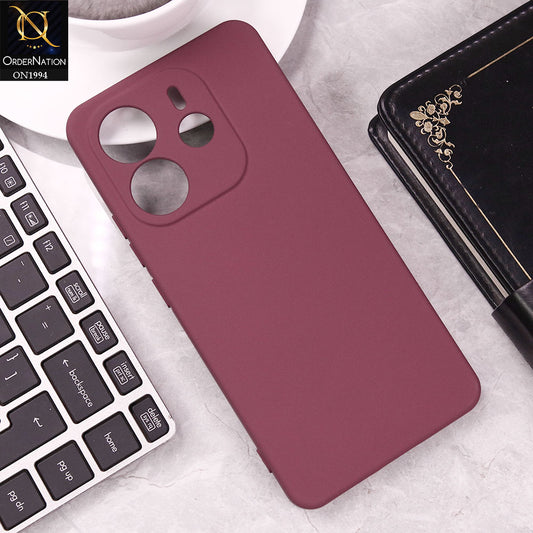 Xiaomi Redmi Note 14 4G Cover - Maroon - Matte Shockproof Sillica Gel Soft Case