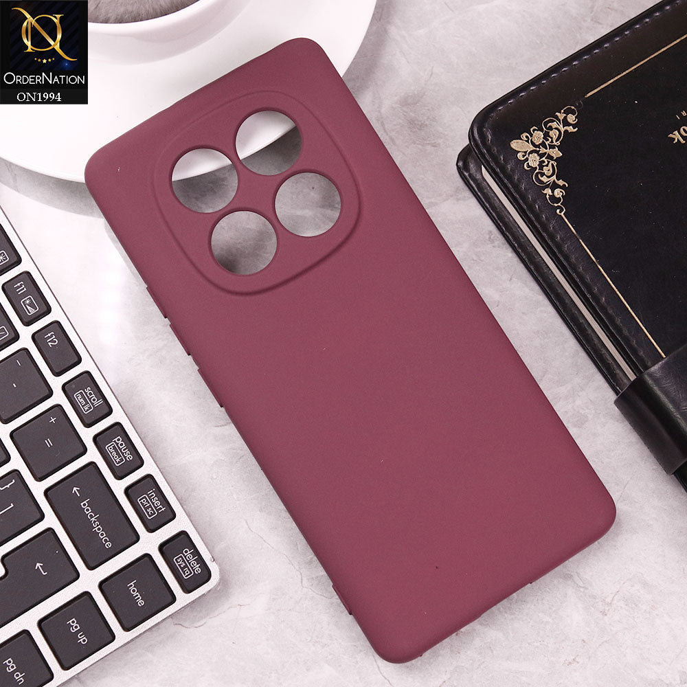 Xiaomi Redmi Note 14 Pro 4G Cover - Maroon - Matte Shockproof Sillica Gel Soft Case