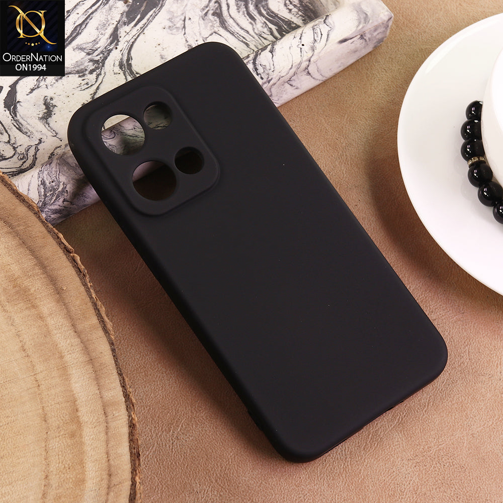 Oppo Reno 13 Cover  - Black - New Matte Midnight Blue Silicone Case  Soft Touch Slim Back Cover