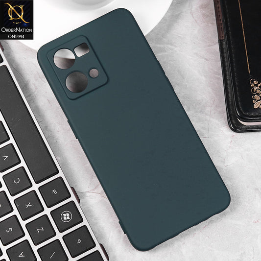 Oppo Reno 7 4G Cover - Midnight Blue -  Matte Shockproof Sillica Gel Soft Case