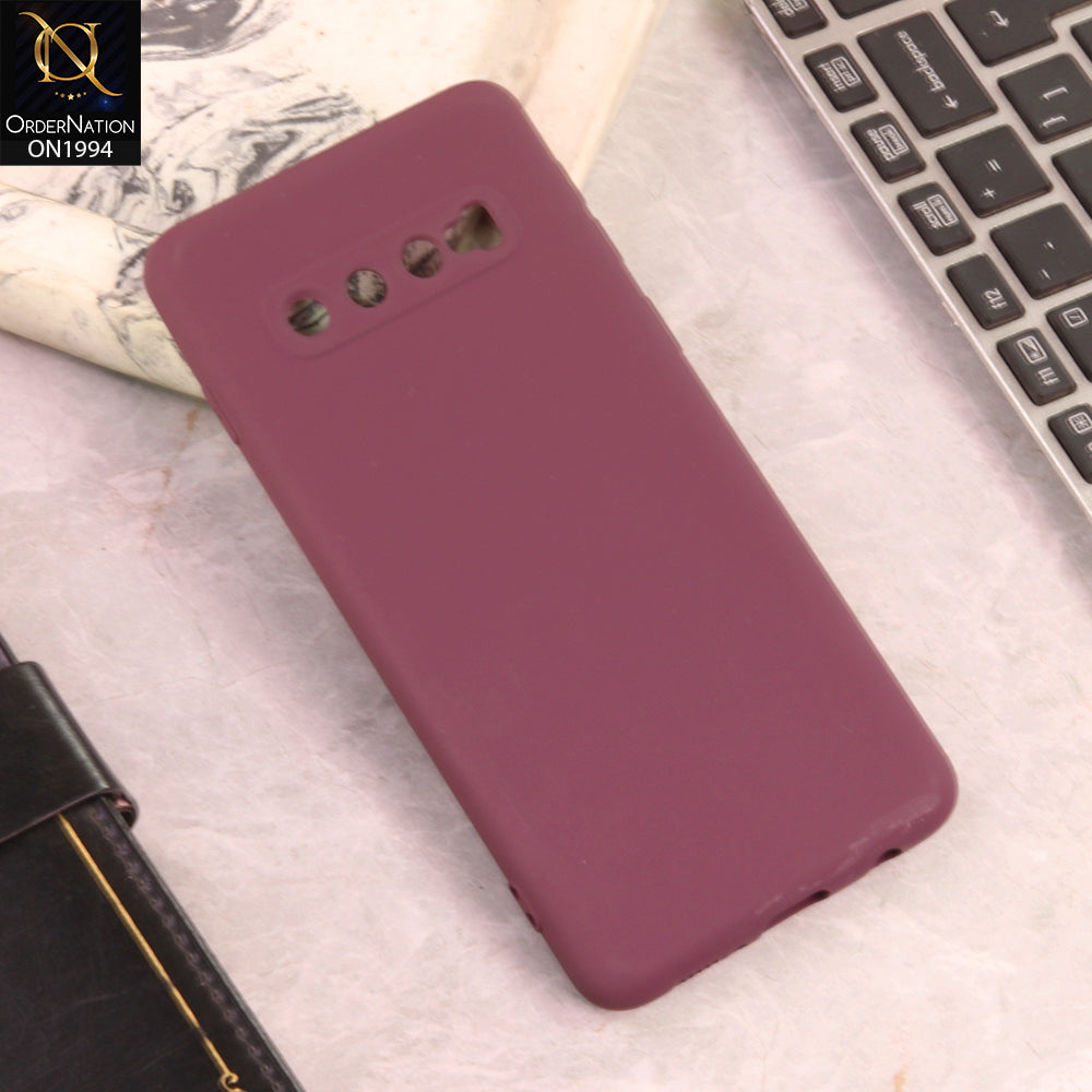 Samsung Galaxy S10 Cover  - Maroon - New Matte Gray Silicone Case  Soft Touch Slim Back Cover