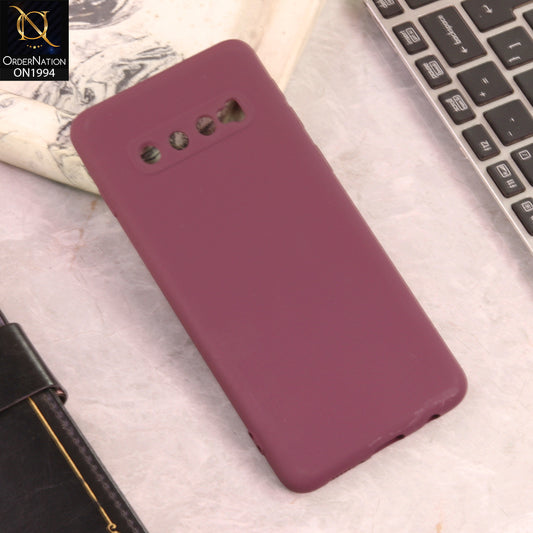 Samsung Galaxy S10 Cover  - Maroon - New Matte Gray Silicone Case  Soft Touch Slim Back Cover