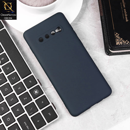 Samsung Galaxy S10 Plus Cover - Midnight Blue -  Matte Shockproof Sillica Gel Soft Case