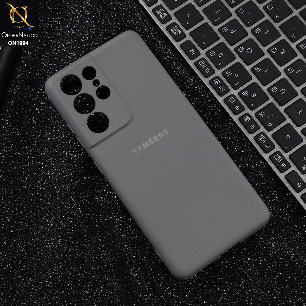 Samsung Galaxy S21 Ultra 5G - Gray -  New Matte Gray Silicone Case  Soft Touch Slim Back Cover